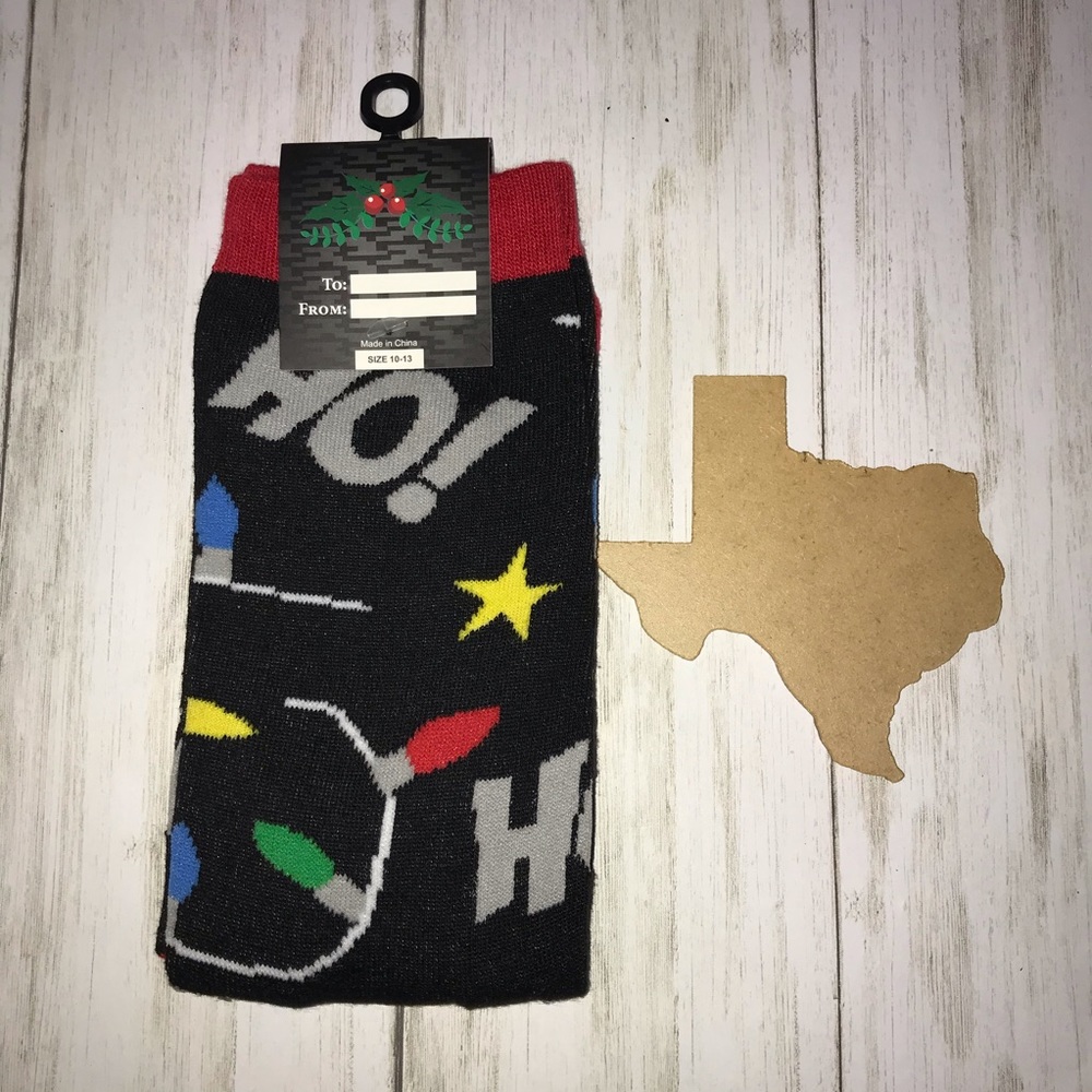 Christmas lights ho ho ho socks Sz 10-13